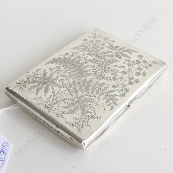 BIRMINGHAM 1890 SILVER FERN ENGRAVED CARD CASE