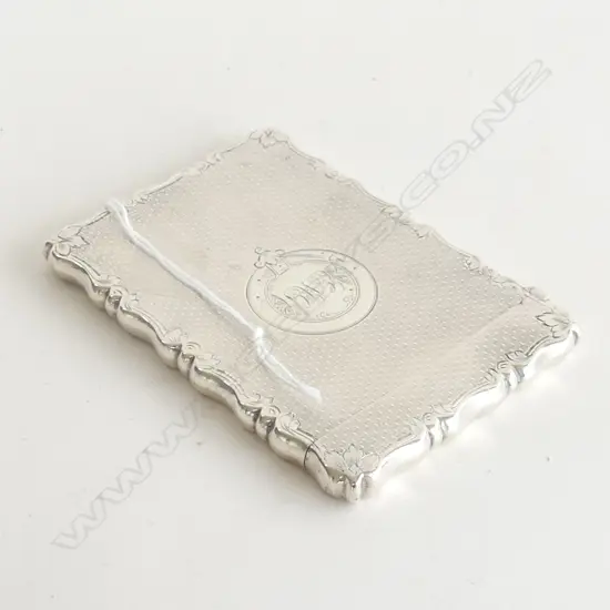 BIRMINGHAM 1884 SILVER MACHINE ENGRAVED CARD CASE