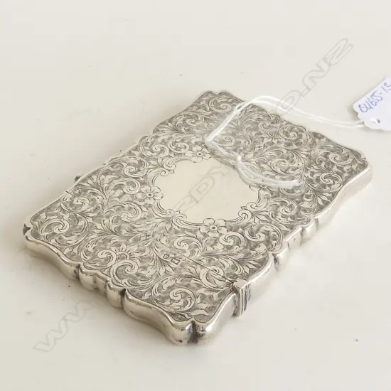 BIRMINGHAM 1900 SILVER SCROLL ENGRAVED CARD CASE