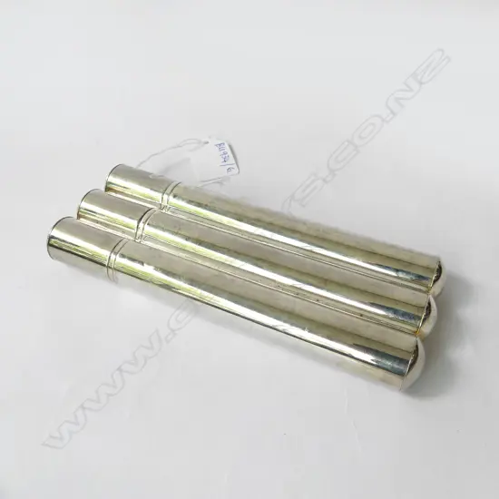 SILVER PLATE 3 CIGAR CASE L.175mm