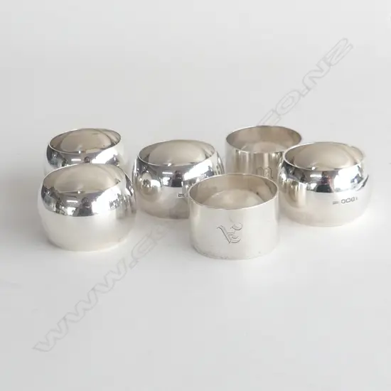 SET 4 STG SILVER NAPKIN RINGS & 2 OTHERS 161gm.