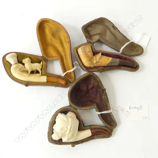 3 CASED MEERSHAM PIPES L.100mm