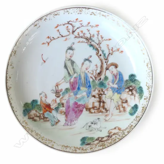 CHINESE FAMILLE ROSE DISH, POSSIBLY 18THC, Dia.120mm