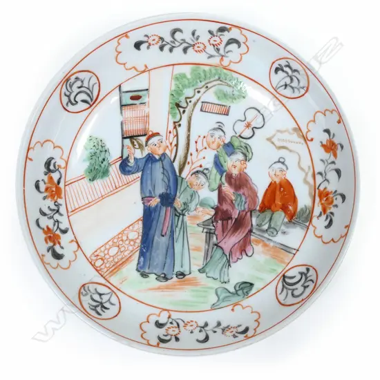 STAFFORDSHIRE (NEWHALL?) DISH IN NAIVE CHINESE STYLE, Dia.145mm