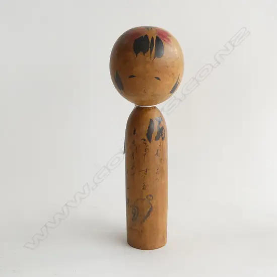 1940'S JAPANESE WOODEN KOKESHI DOLL - SIGNED H.250mm