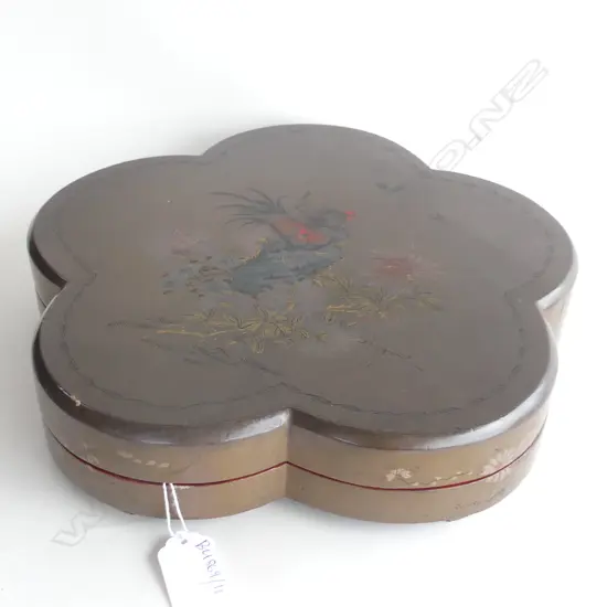 ORIENTAL LACQUERED LIDDED CONTAINER 300mm dia