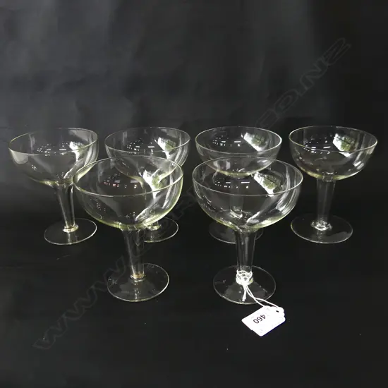 SET 6 HOLLOW STEM CHAMPAGNE GLASSES
