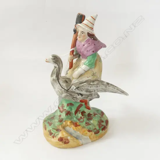 ANTIQUE STAFFORDSHIRE OLD MOTHER GOOSE FIGURINE H.180mm