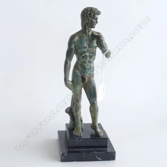 BRONZE SCULPTURE 'DAVID' MARBLE BASE H.310mm ** RTV**