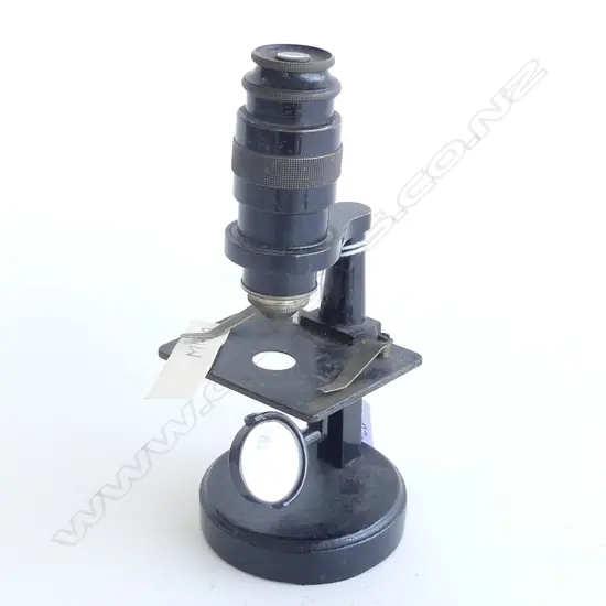 OLD EBONISED MONOCULAR SMALL MICROSCOPE H.165mm