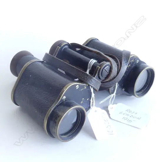 1915 WWI ROSS OF LONDON BINOCULARS ebonised brass