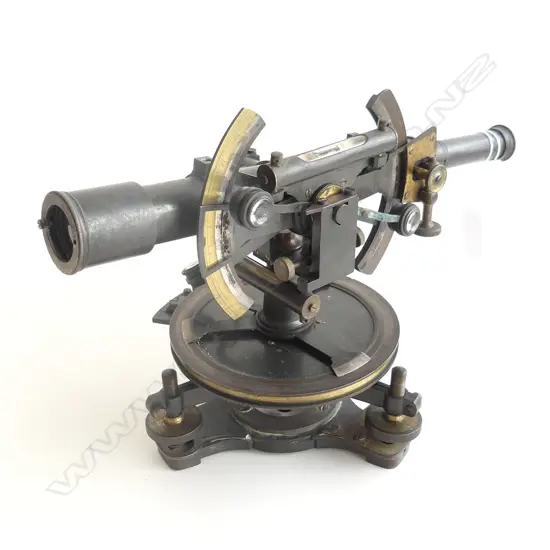 ELLIOT BROS, 30 STRAND LONDON THEODOLITE w PARTIAL VERTICAL CIRCLE...