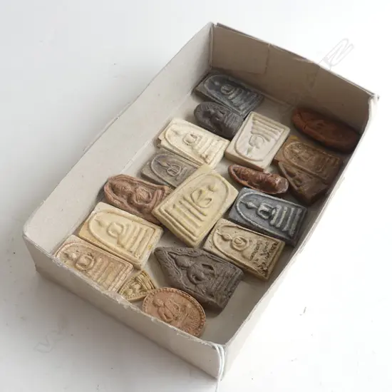 COLLECTION 18  VINTAGE BUDDHA CLAY PLAQUES