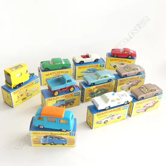 10 BOXED MATCHBOX SERIES BOXED CARS ETC ...