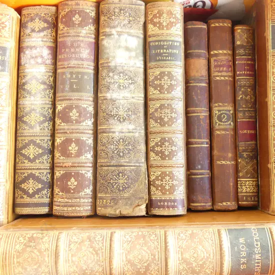 10 ASST VICT LEATHER BOUND BOOKS SOME MOULD