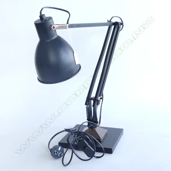 CONTEMPORARY BRONZED & BLACK METAL ANGLE POISE LAMP