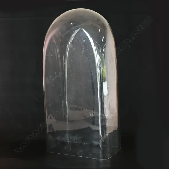 ORIGINAL VICTORIAN SQUARE BASE GLASS DISPLAY DOME, 220 x 150 x 500mm