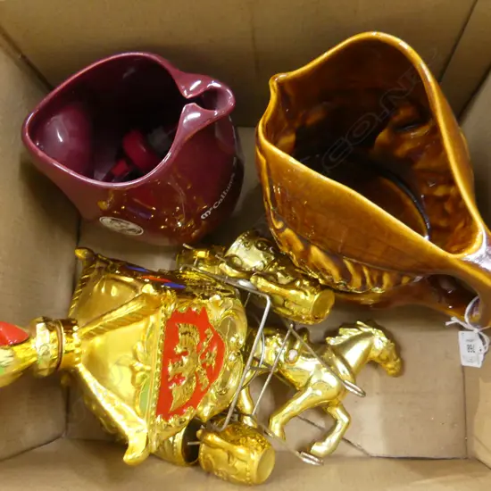 CROWN LYNN MCCALLUM JUG + OTHER + GILT COACH BOTTLE