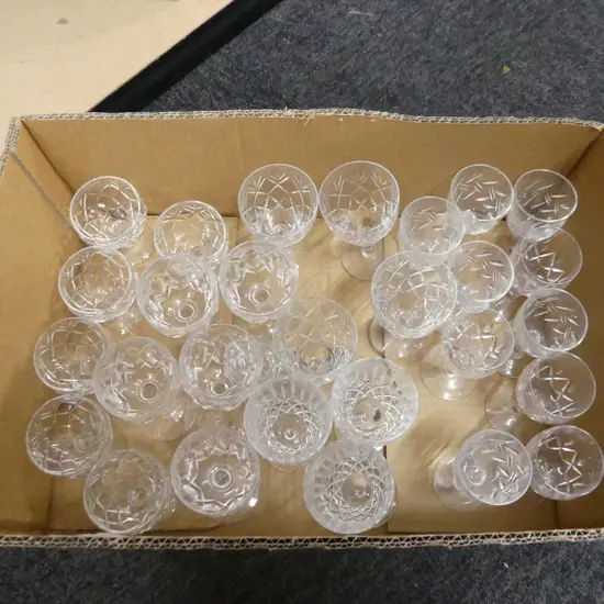 BOX LOT ASST. CRYSTAL GLASSES