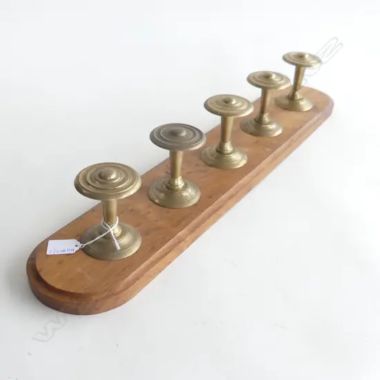 BRASS & WOODEN COAT HOOK W.690mm