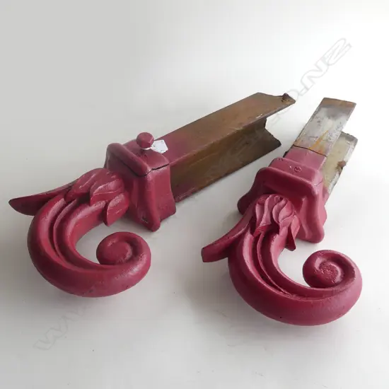 PR RED PAINTED CAST IRON GATE FINIALS EX. FERRY BUILDING H.570mm