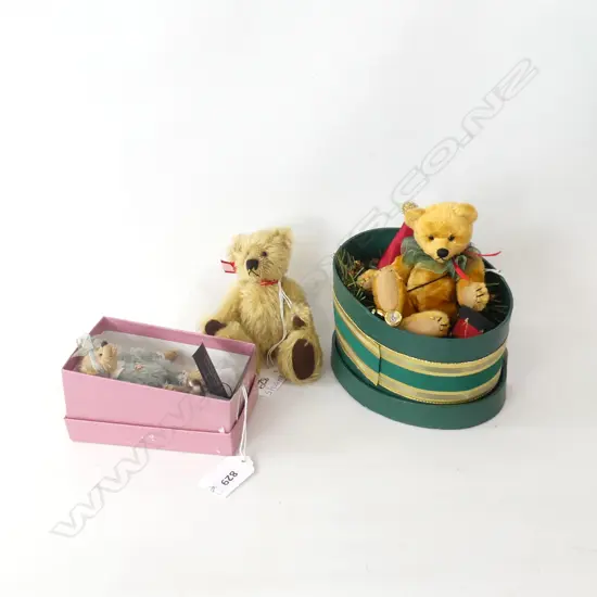 3 BEARS; KIRKY BEAR, XMAS 1998 BY HAZELEY BEARS 1/12, MOLLY & JAKE BY DEB CANHAN