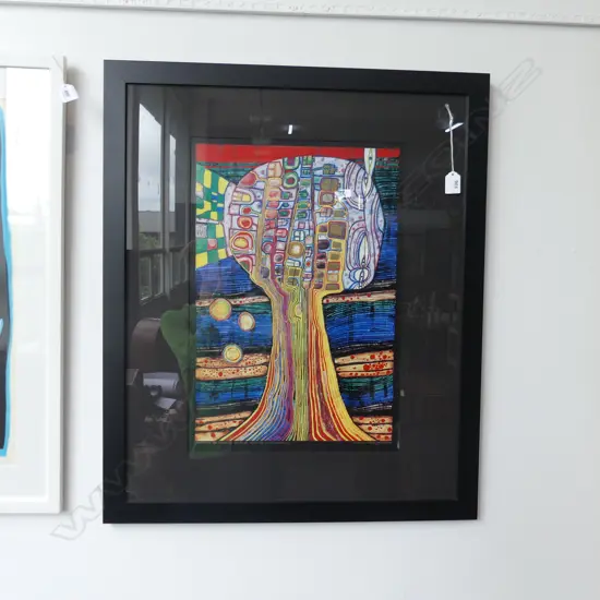 HUNDERTWASSER 'TREE MAN VASE' FRAMED PRINT 500 x 350mm