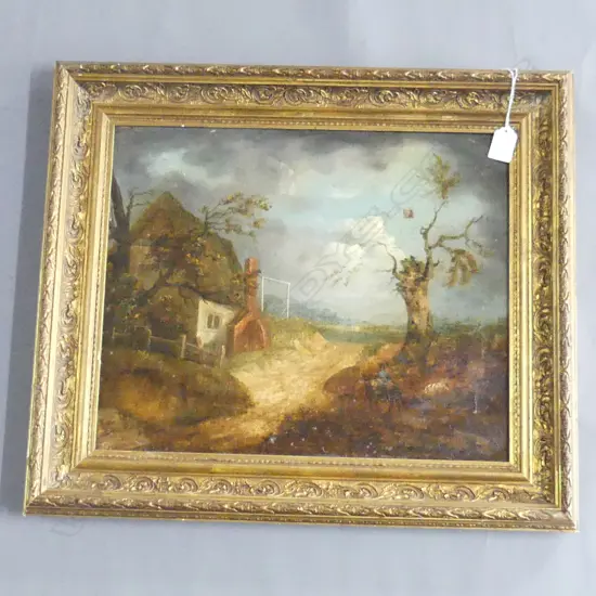 OIL ON CANVAS  HANGMAN'S COTTAGE 420 x 350mm A.F.