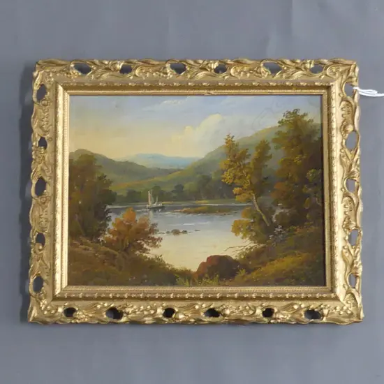 OIL ON BOARD LAKE ARTIST UNKNOWN 210 x 280mm