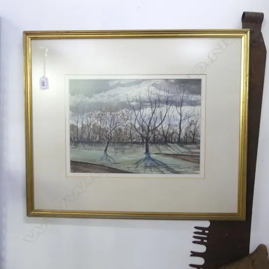 GEOFF FAIRBURN 'WINTER IN CAMBRIDGE' W/C 260 x 360mm