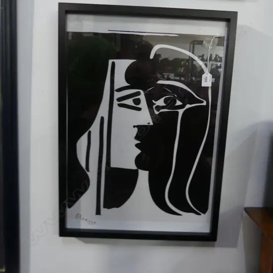 PICASSO,'KISS'  BLACK & WHITE FRAMED PHOTOGRAPHIC PRINT,, ULTRACHROME HD INK 550 x 400mm