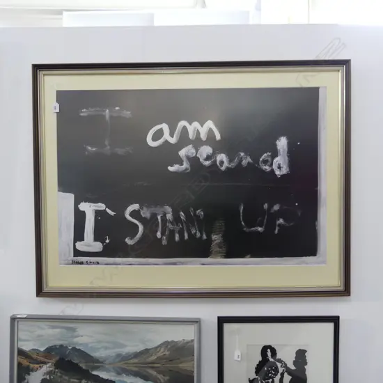 COLIN McCAHON LGE PRINT 'AM I SCARED, I STAND UP' 660 x 1010mm