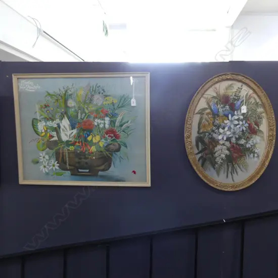 2 FRAMED PRINT 'FLOWERS OF NEW ZEALAND'  670 x 550 & 380 x 530mm