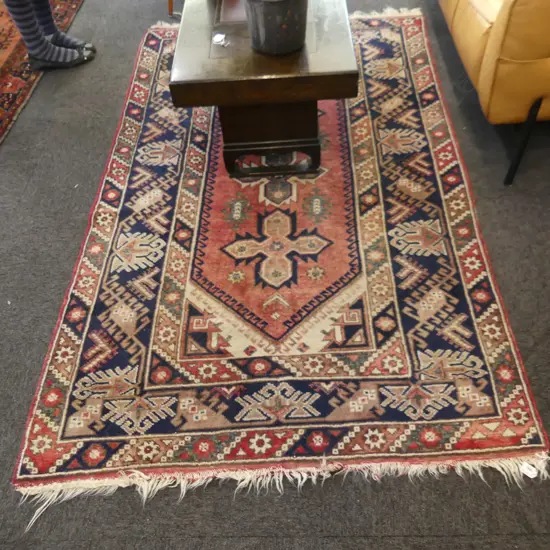 TURKISH HAND KNOTTED, ALL WOOL RUG, PLEASANTLY FADED 2050 x 1280mm