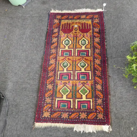 HAND KNOTTED SMALL RUG 110 x 500mm