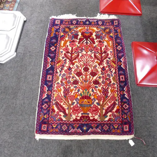 #101G PERSIAN MALAYER HAND KNOTTED RUG 102 x 67 CM