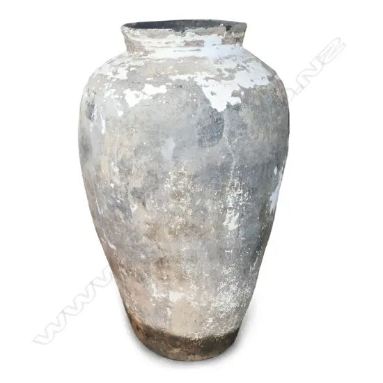 LG OLD EARTHENWARE GRAIN STORAGE POT, FROM RAJASTAN, H.1600mm