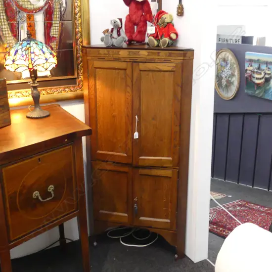 VINTAGE CORNER CABINET 430 x 430 x 1270mm 'MADE BY H J ANSON PRESTBURY 1939'