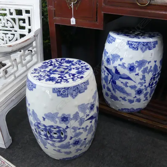 PAIR CHINESE CERAMIC STOOLS