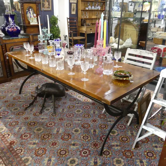 LGE PLANK TOP TABLE w. IRON BASE 2200 x 1000mm