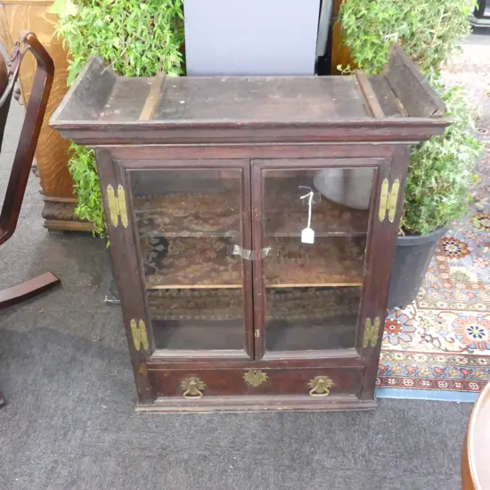 ANTIQUE GLAZED CABINET 710 x 370 x 840mm A.F.
