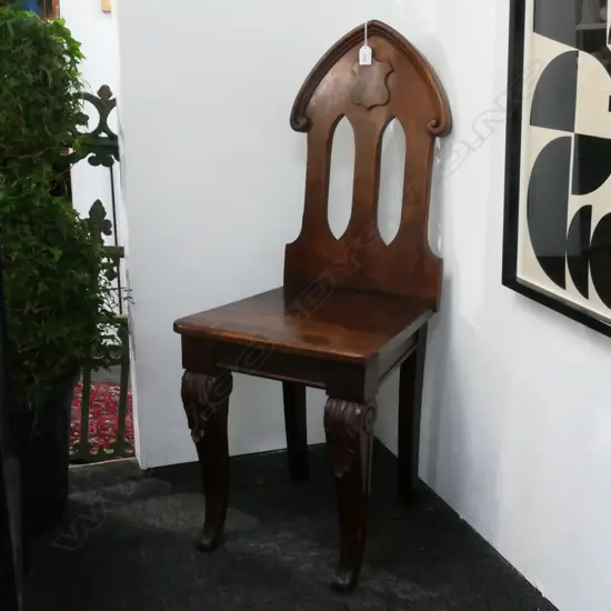 ANTIQUE HALL CHAIR (back unscrewed)