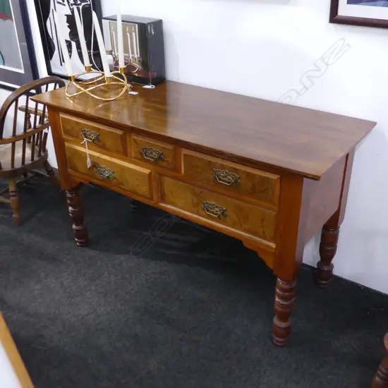 EDWARDIAN SIDE TABLE w. 5 DRAWERS 1220 x 490 x 710mm