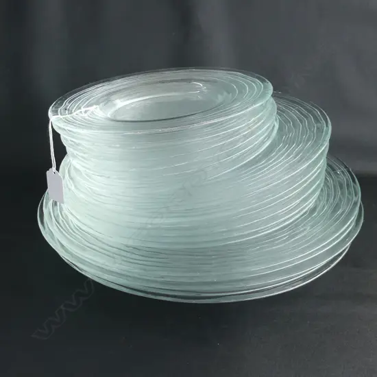 17 SERAX FRENCH GLASS PLATES; 5 x  340 / 6x 280 / 6x 225mm dia