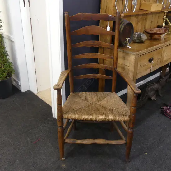 GEORGIAN RUSH SEATED CHAIR