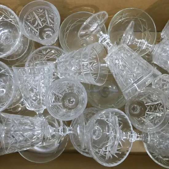 BOX LOT ASST. CRYSTAL GLASSES