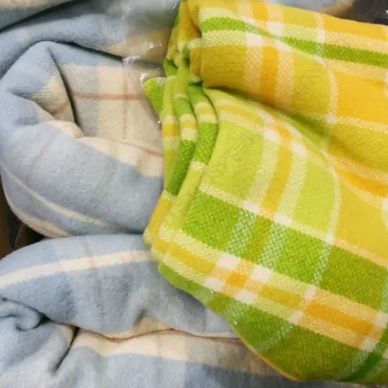 BOX LOT 4 WOOLEN BLANKETS