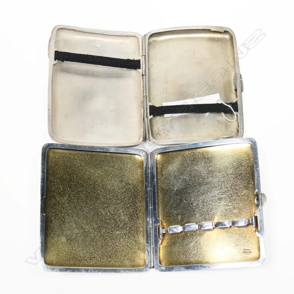 Two small silver cigarette cases ( one Japanese, one with Scottish crest), Image 1++
