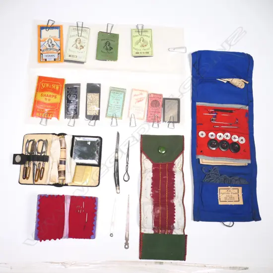 A RNZAF Patriotic Funds repair kit (hussif*), plus three others needle kts, along with bodkins and original needle packets,