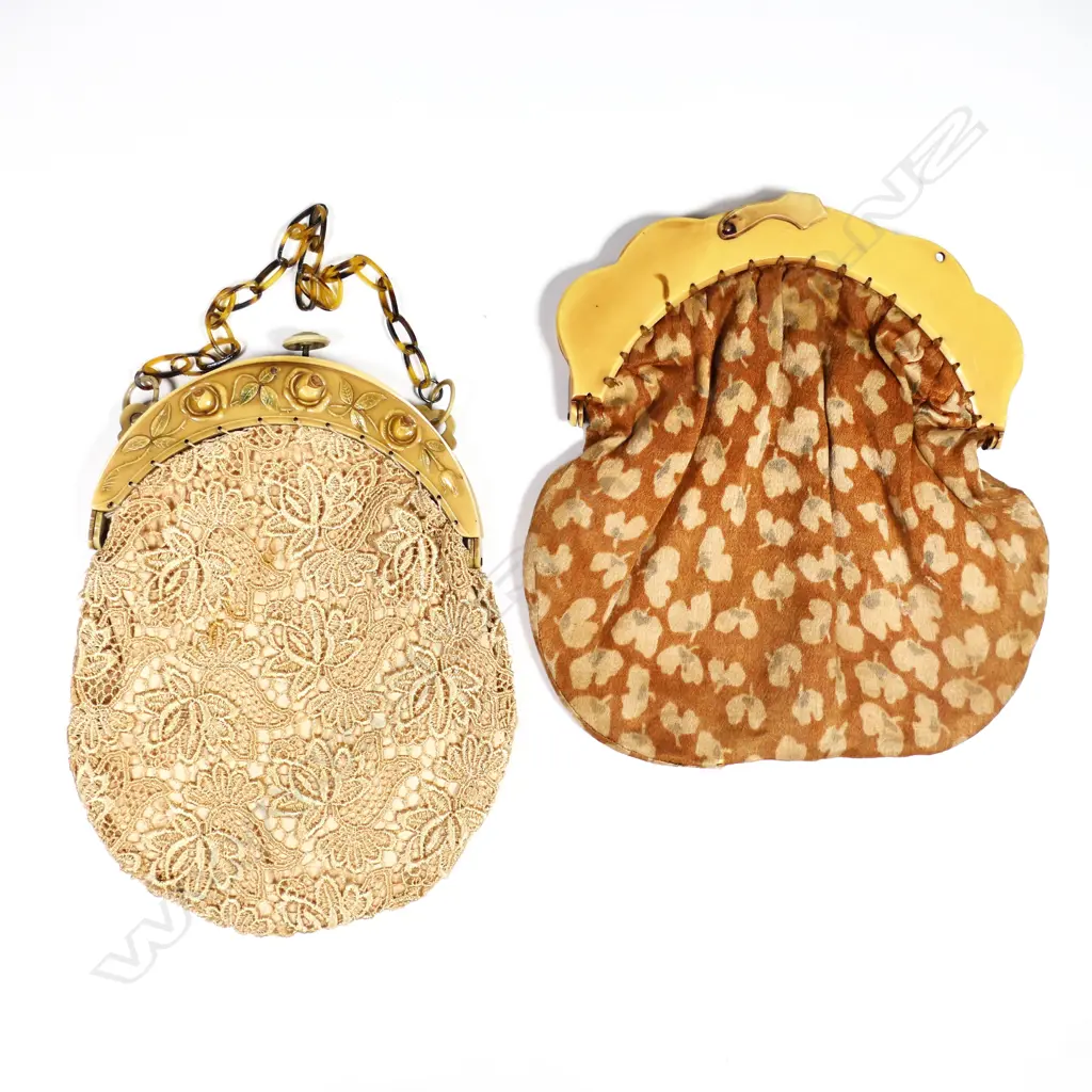Two French Art Deco celluloid framed handbags, Image 1++